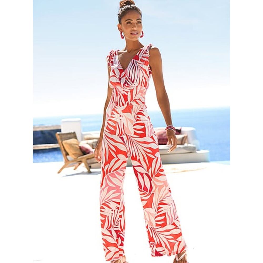 Lascana Floral Sleeveless Wide Leg Jumpsuit Size 18 NWT